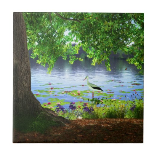 Naast de stille Tegel voor waterdecoratie / Trivet Tegeltje (Voorkant)