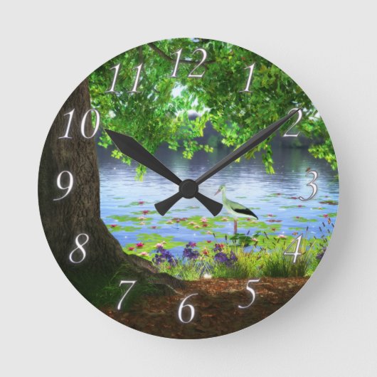 Naast de stilstaande waterklok ronde klok (Voorkant)