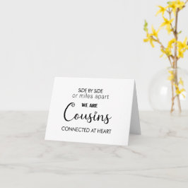 Naast neef bij hartvoorstel gevouwen kaart