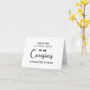 Naast neef bij hartvoorstel gevouwen kaart