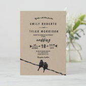 © naast U Robuuste Tortelduifjes Pijl Wedding Kaart (Staand voorkant)