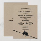 © naast U Robuuste Tortelduifjes Pijl Wedding Kaart (Voorkant / Achterkant)