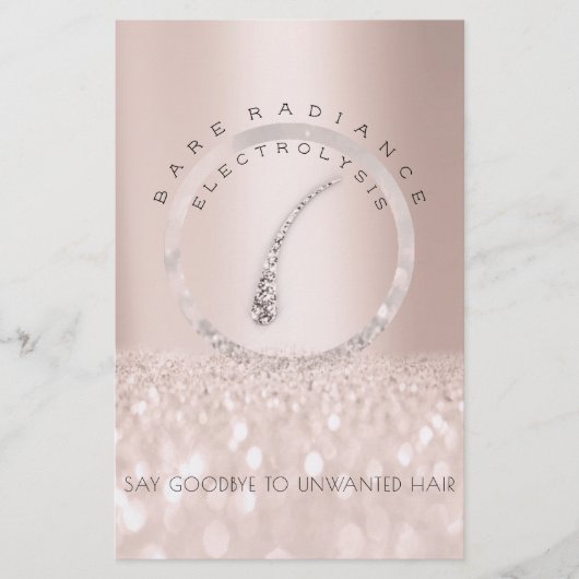 Nabehandeling Instructies Roze Glitter Electrolyse Flyer (Voorkant)