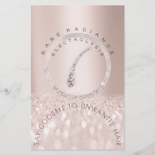 Nabehandeling Roos Glitter Electrolyse Flyer (Voorkant)