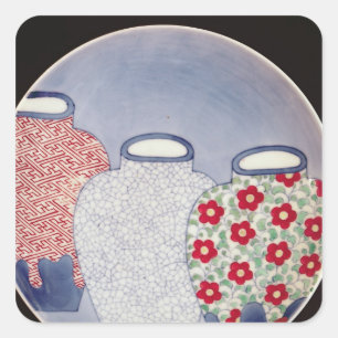 Nabeshima Dish, Edo Period Vierkante Sticker