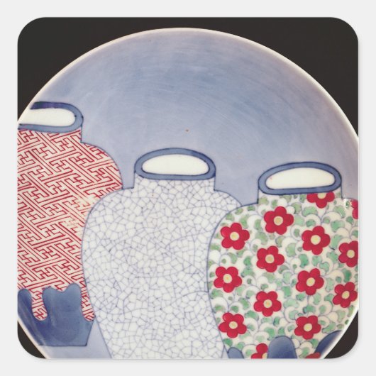 Nabeshima Dish, Edo Period Vierkante Sticker (Voorkant)