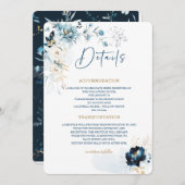 Nabestaandenblauw en gouden bruiloft - Kaart (Voorkant / Achterkant)