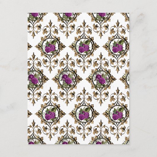 Nabestaandenblauw en gouden  Peacock-gast - Gegeve Informatiekaartje (Achterkant)