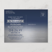 Nabestaandenblauw van de koopvaardijpartij van de aankondigingskaart (Achterkant)