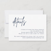 Nabestaandenkaart voor Navy Blue Wedding RSVP Kaartje (Voorkant)