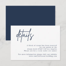 Nabestaandenkaart voor Navy Blue Wedding