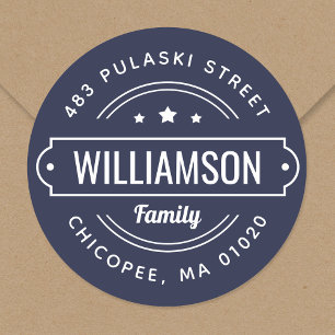 Nabestaandennaam badge Round Return-adreslabel Ronde Sticker