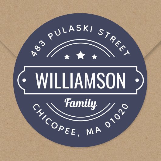 Nabestaandennaam badge Round Return-adreslabel Ronde Sticker