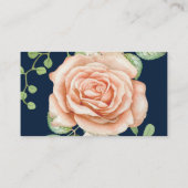 Nabestaany Blue Gold Blush Floral Wedding Website Informatiekaartje (Achterkant)