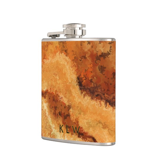 Nabootsing imitatie-houtstructuur Burel Persoonlij Heupfles (Links)