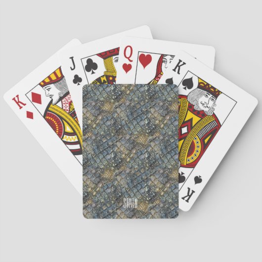 Nabootsing krokodillenleer. Dierenprint. Pokerkaarten (Achterkant)