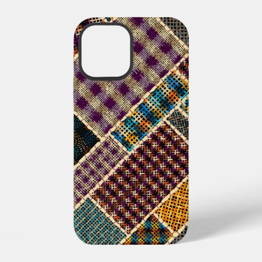 Nabootsing van Indiase patchworkpatroon met textuu iPhone Hoesje (Achterkant)