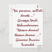 Nabucco en Turandot Briefkaart (Voorkant / Achterkant)