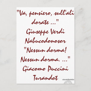 Nabucco en Turandot Briefkaart