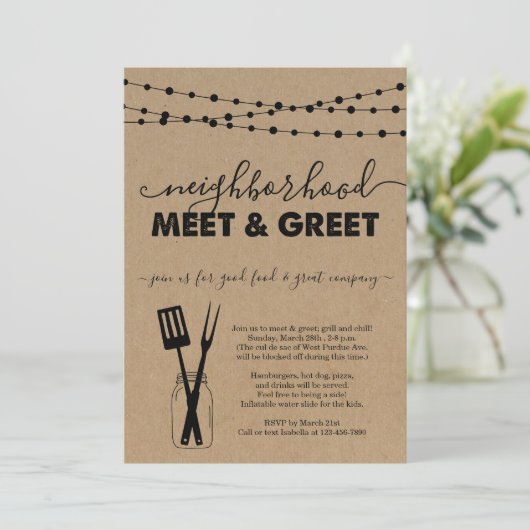 Nabuurschap ontmoeten & Groet Uitnodiging (Staand voorkant)