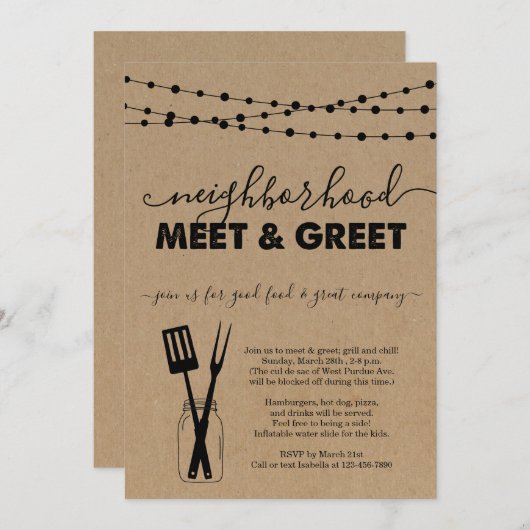 Nabuurschap ontmoeten & Groet Uitnodiging (Voorkant / Achterkant)