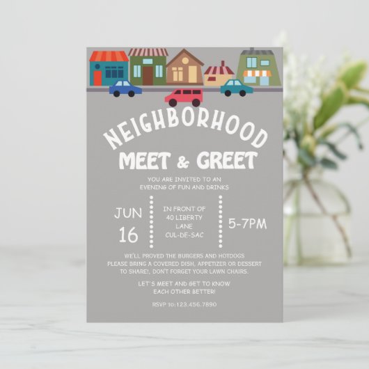 Nabuurschap ontmoeten & Groet Uitnodiging (Staand voorkant)