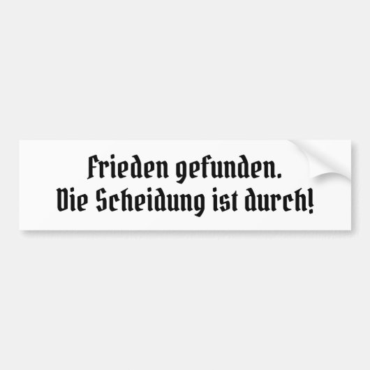 Nach der Scheidung Bumpersticker (Voorkant)