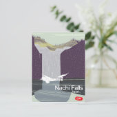 Nachi-waterval Japan vintage reisposter Briefkaart (Staand voorkant)
