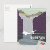 Nachi-waterval Japan vintage reisposter Briefkaart (Voorkant / Achterkant)