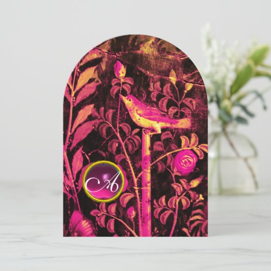 NACHJUIKER MET ROZEN MONOGRAM, Roze Zwart Geel Kaart (Staand voorkant)