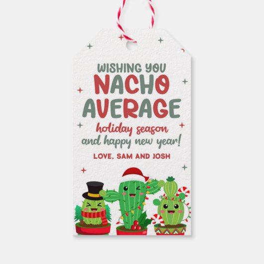 Nacho Average Christmas Holiday Cadeaulabel (Achterkant)