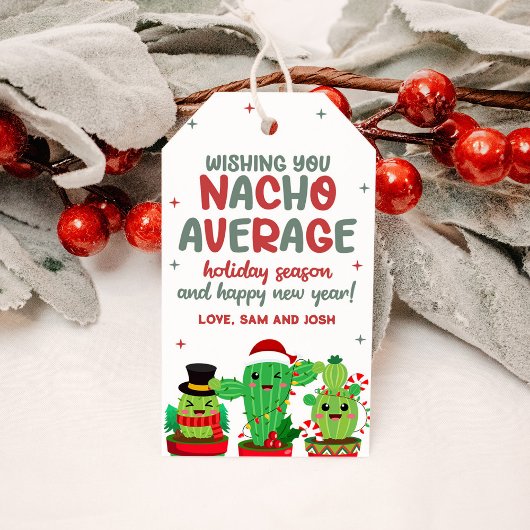 Nacho Average Christmas Holiday Cadeaulabel