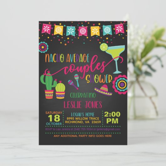 Nacho Average Couples Shower Uitnodiging - BL (Staand voorkant)