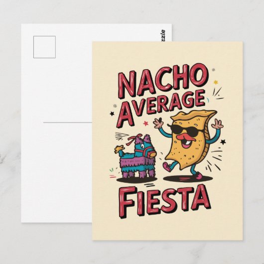 Nacho Average Fiesta - Leuk, kleurrijk Nacho-ontwe Briefkaart (Voorkant / Achterkant)