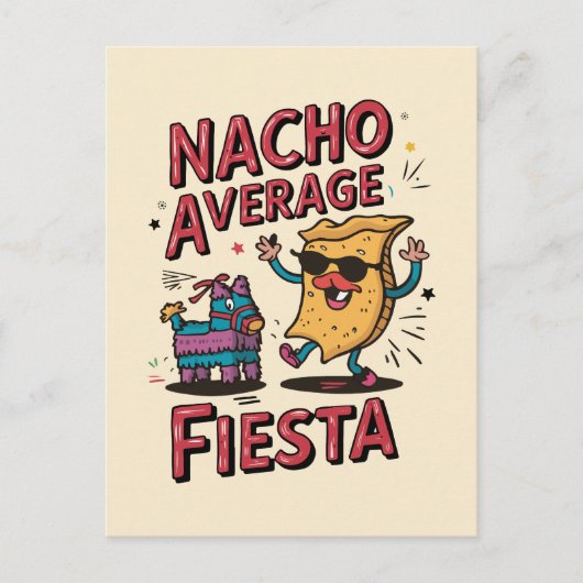 Nacho Average Fiesta - Leuk, kleurrijk Nacho-ontwe Feestdagenkaart (Voorkant)