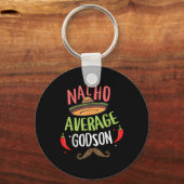 Nacho Average Godson Mexicaanse snor Cinco de May Sleutelhanger (Voorkant)