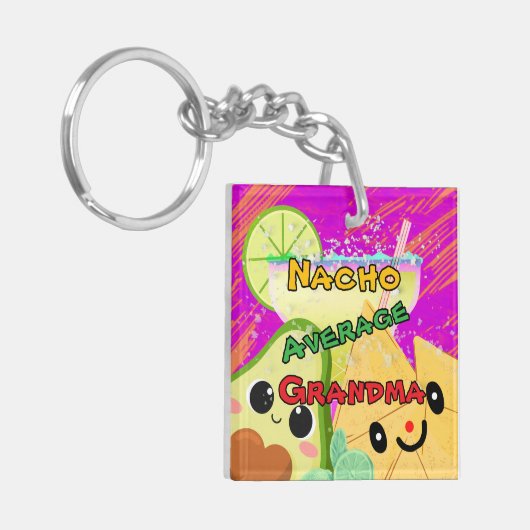 Nacho Average Grandma Funny Sleutelhanger (Voorkant Links)