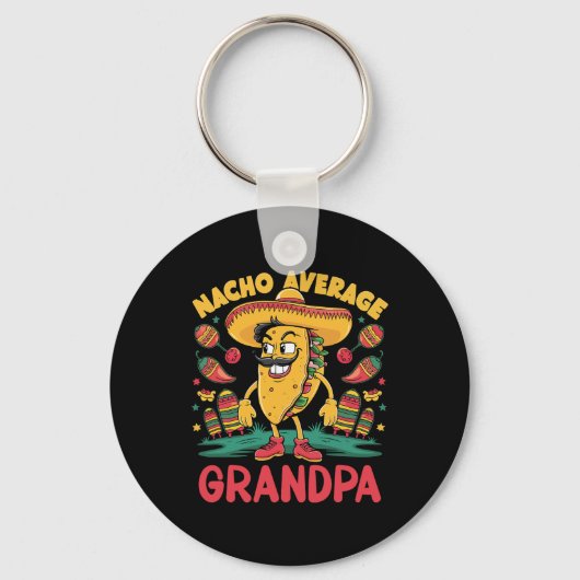Nacho Average Grandpa Mexicaans Overeenkomend Cinc Sleutelhanger (Voorkant)