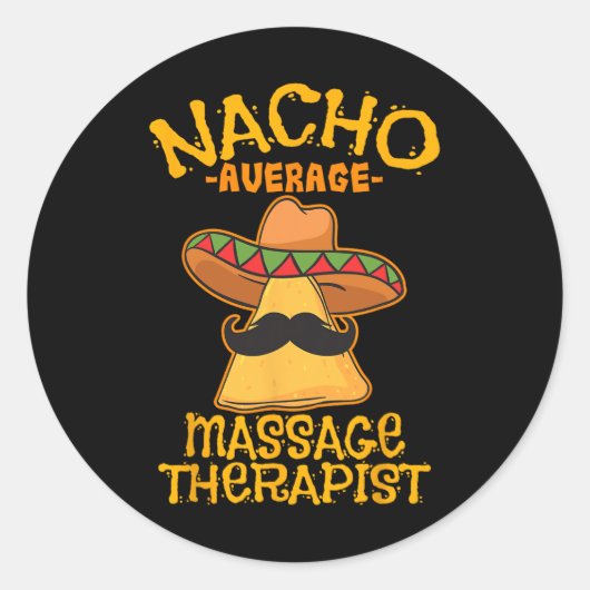 Nacho Average Mage Therapeut Meuse Cinco De Mayo P Ronde Sticker (Voorkant)