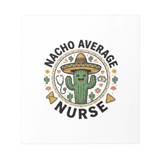 Nacho Average Nurse Cactus Fiesta Shirt Design_1 Notitieblok (Voorkant)