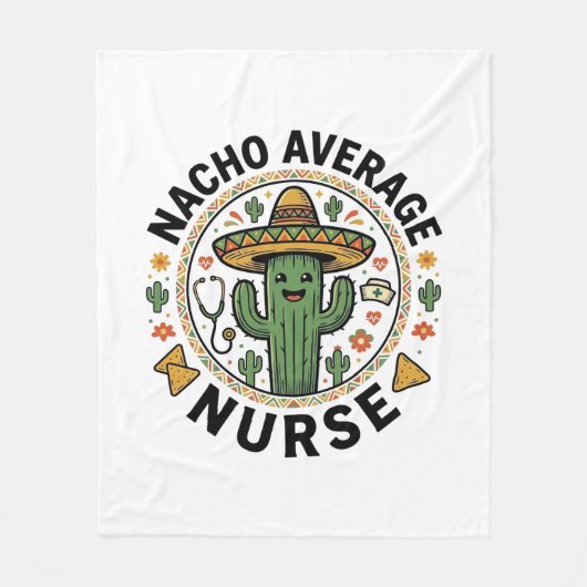 Nacho Average Nurse Cactus Fiesta Shirt Ontwerp_1 Fleece Deken (Voorkant)