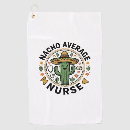 Nacho Average Nurse Cactus Fiesta Shirt Ontwerp_1 Golfhanddoek (Voorkant)