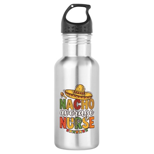 Nacho Average Nurse Cinco De Mayo Shirt Ontwerp_1 Waterfles (Voorkant)