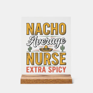 Nacho Average Nurse Extra Spicy Vintage T-shirt De Acryl Bord