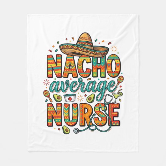 Nacho Average Nurse Fiesta Vector Shirt Design_1 Fleece Deken (Voorkant)