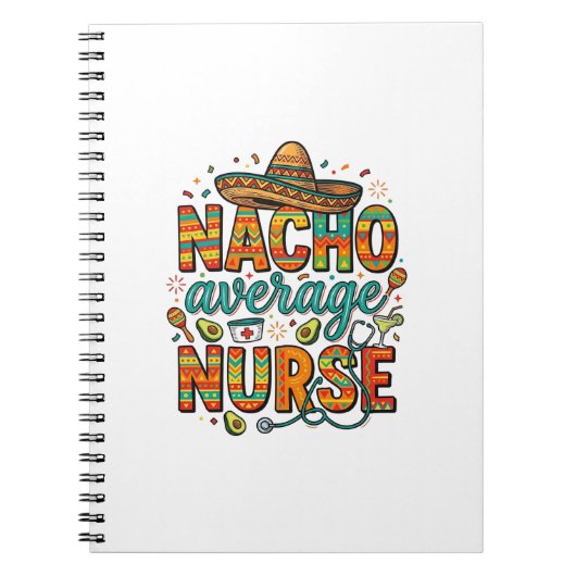 Nacho Average Nurse Fiesta Vector Shirt Design_1 Notitieboek (Voorkant)