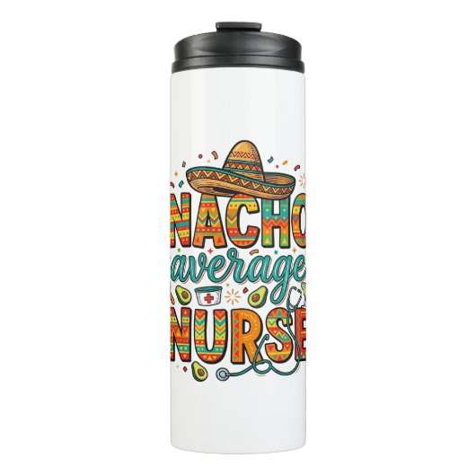 Nacho Average Nurse Fiesta Vector Shirt Design_1 Thermosbeker (Voorkant)