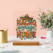 Nacho Average Nurse Fiesta Vector Shirt Ontwerp_1 Acryl Bord (Huwelijk)