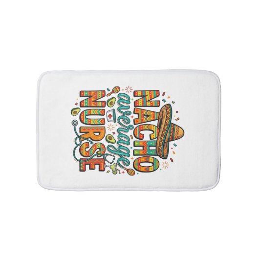 Nacho Average Nurse Fiesta Vector Shirt Ontwerp_1 Badmat (Voorkant)