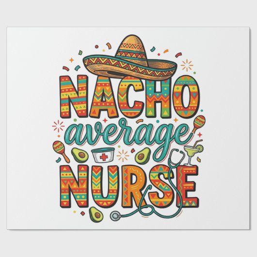 Nacho Average Nurse Fiesta Vector Shirt Ontwerp_1 Cadeaupapier (Vlak)